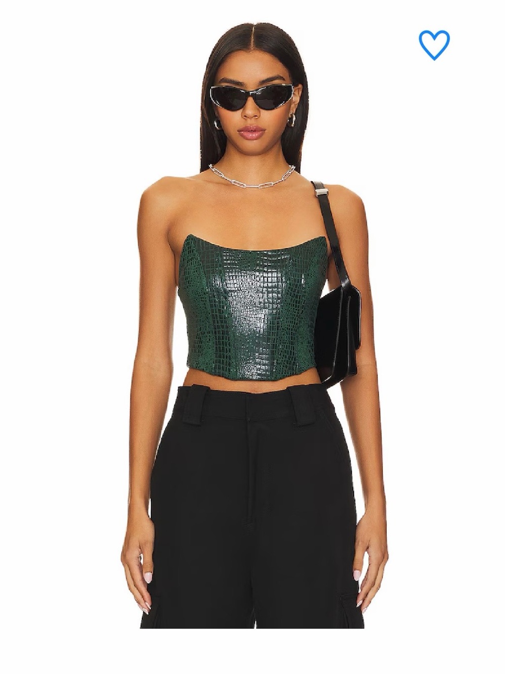 superdown Tawny Faux Suede Top in Forest Green